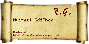 Nyirati Gábor névjegykártya