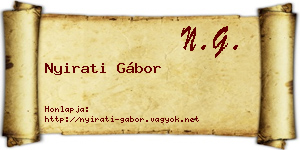 Nyirati Gábor névjegykártya